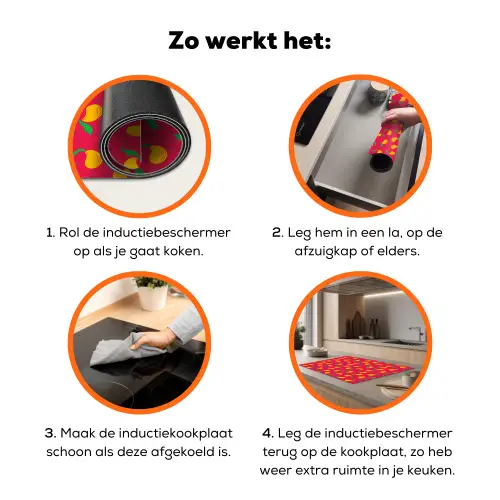 Roze - Mango - Blauwe - Streepjes Inductie beschermer vinyl 3mm klein 276 -zzzzzzz-td-werking