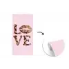 Tekst - Love - Pantervacht - Lichtroze fotobehang vinyl groot -3d
