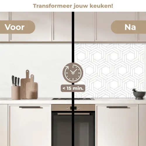Design - Geometrie - Patronen - Abstract keuken achterwand 2 middel 871 -voor-na2_NL
