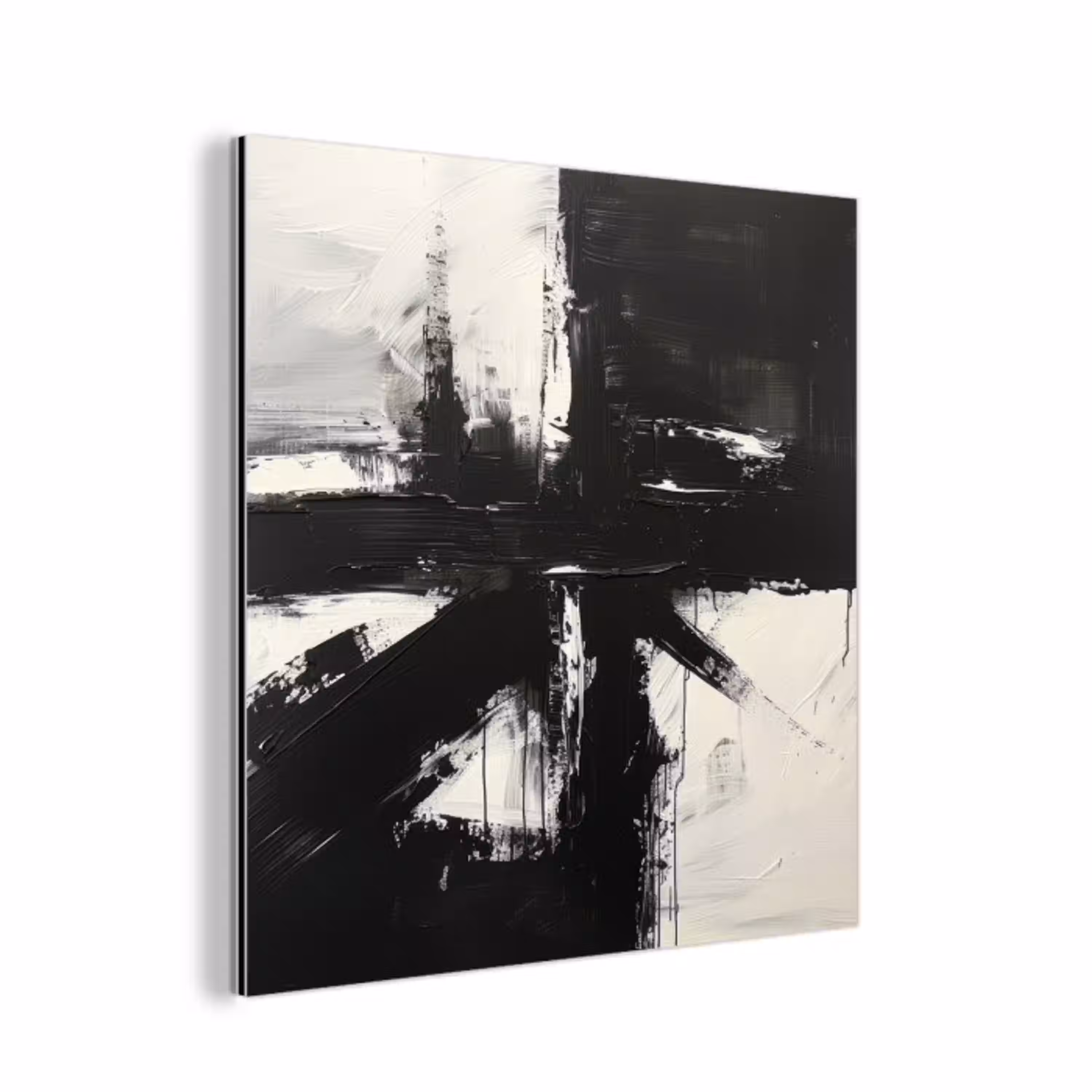 Modern - Zwart wit - Abstract - Kunst aluminium wit klein -3d