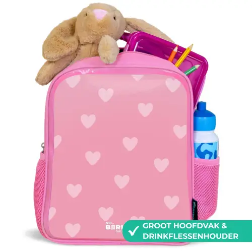 Hartjesritme Kinderrugzak - Roze middel -inhoud_NL