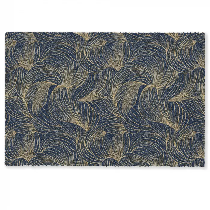 Abstract - Lijnen - Blauw - Goud Deurmat klein 898 -zkaufland3d