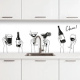 Drinken - Zwart - Wit keuken achterwand 2 middel -3d