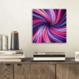 Abstract - Swirl - Futuristic - Neon aluminium wit klein -sfeer1
