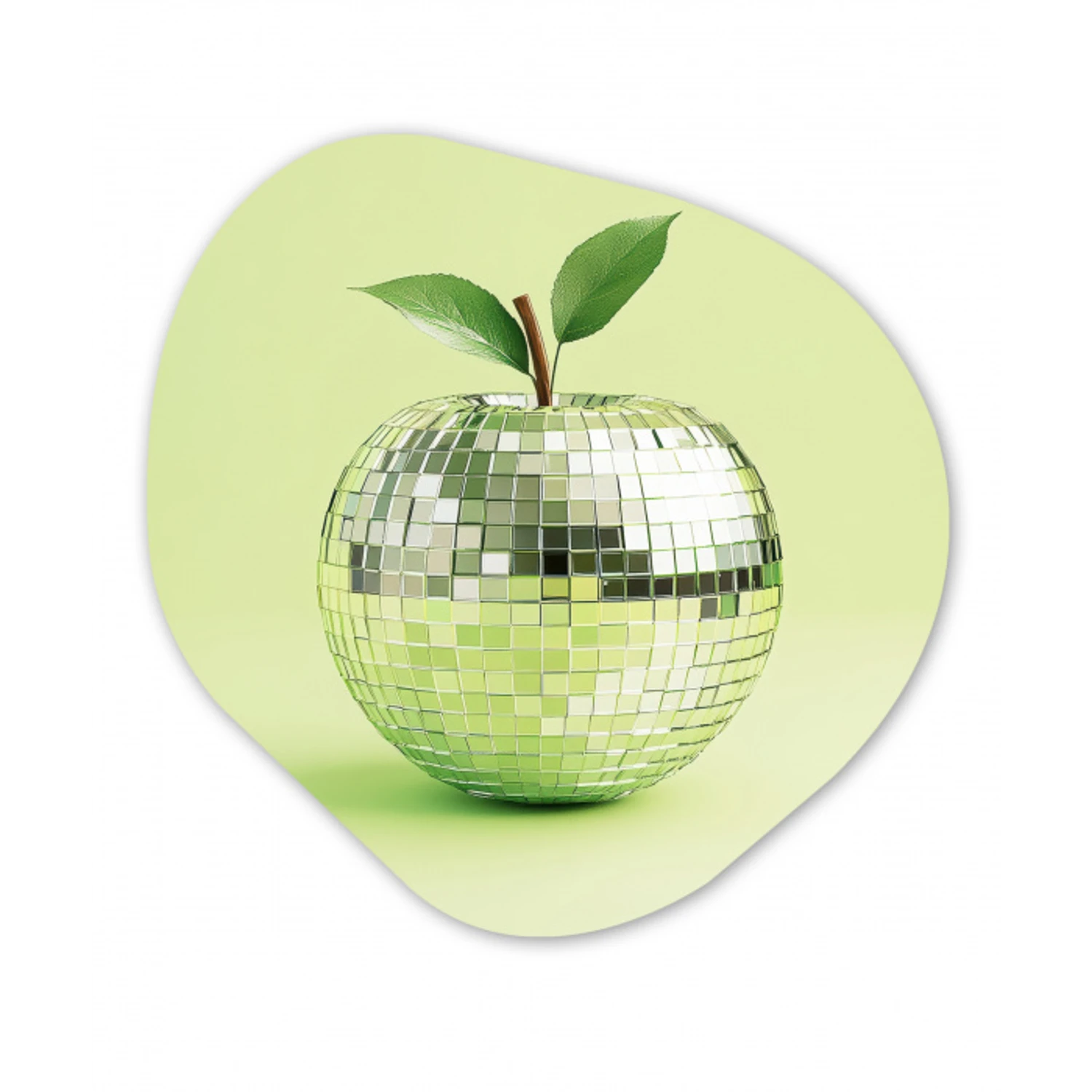 Groen - Disco - Decoratie - Appel Wandcirkel Organisch Plexiglas middel -3d