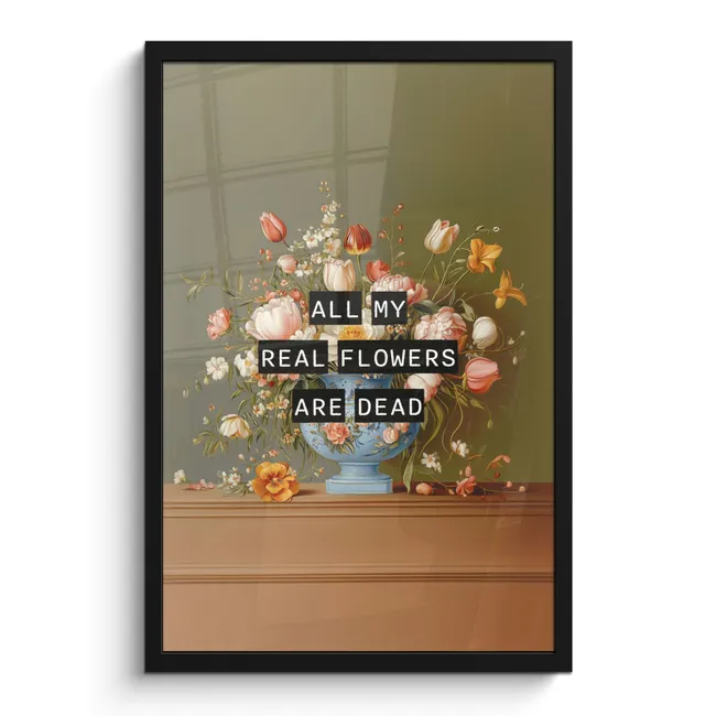 Poster met lijst - Bloem - Quote - Vintage - Art
