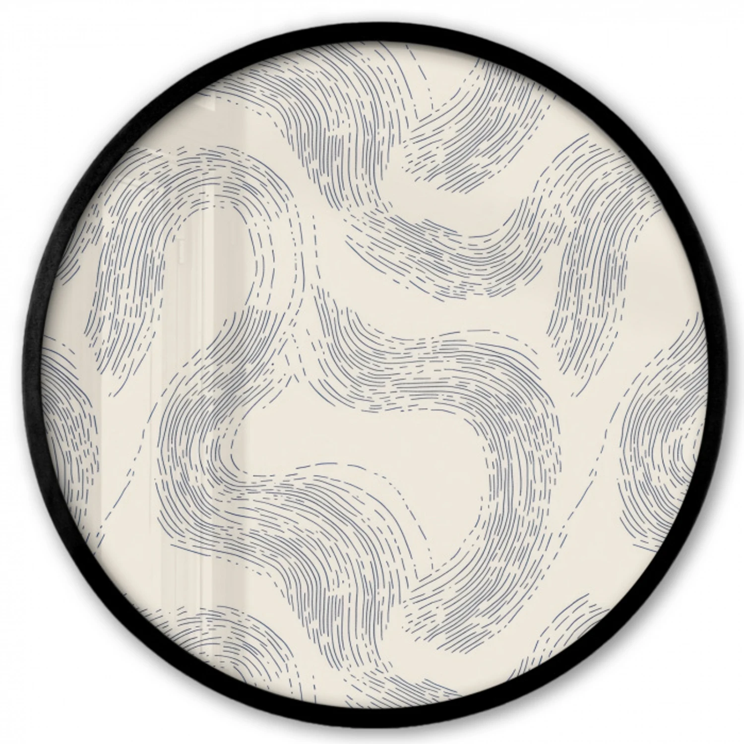 Lijnen - Patroon - Beige - Minimalistisch Fotolijst rond zonder passe partout klein 856 -3d