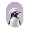 Pinguïn - Koksmuts - Lief - Paars Wandcirkel Ovaal Forex klein -3d