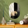 Vormen - Modern - Zwart Wandcirkel Ovaal Forex klein -sfeer2