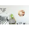 Vlinder - Bloem - Oranje Wandcirkel aluminium klein -kinderkamer