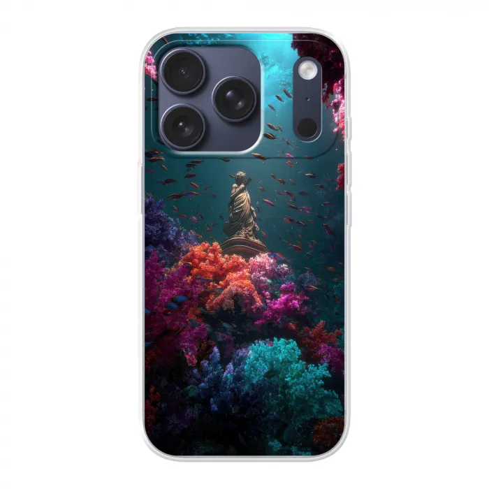 Standbeeld - Zeebodem - Koraal - Kleurrijk Telefoonhoesje iPhone 17 Pro klein -3d