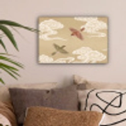 Vogels - Vliegen - Beige canvas 2cm klein -sfeer1