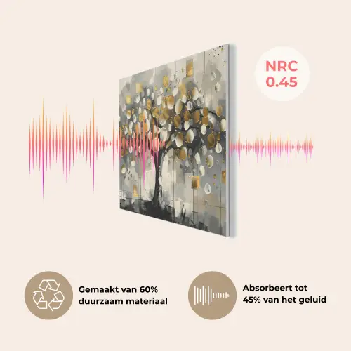 Boom - Abstract - Beige - Goud - Zwart PET vilt klein -USP_NL