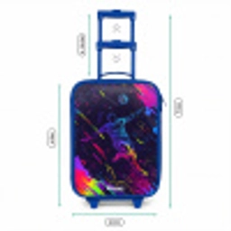 Neon actievolle voetbalspeler Kinderkoffer - Blauw klein -productfoto_formaten