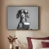Teckel - Bier - Glas - Bril Textielframe zwart klein -sfeer1