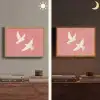 Duiven - Wit - Sierlijk Light Box met batterij (Wandlamp) middel -sfeer3