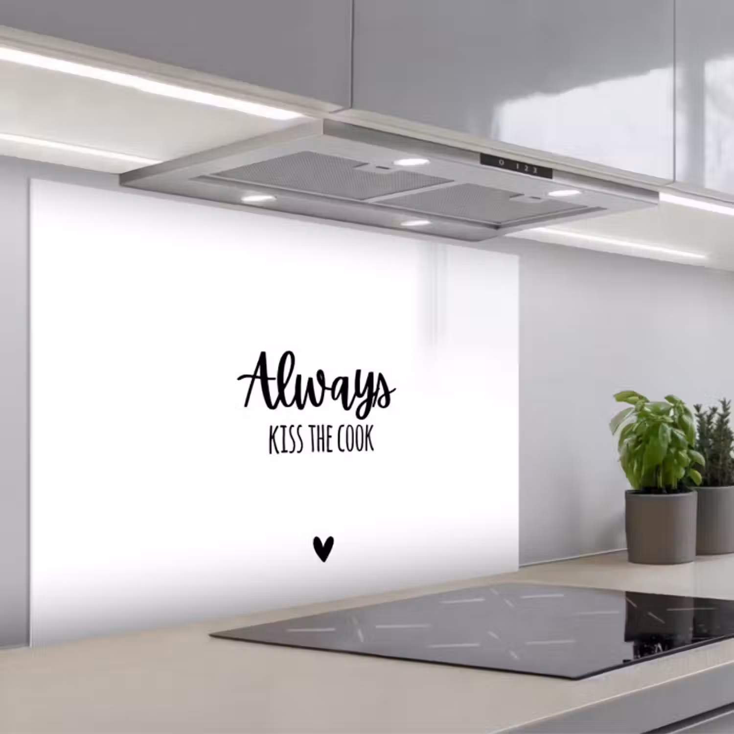 Spatscherm keuken - Always kiss the cook - Koken - Kok - Keuken - Spreuken