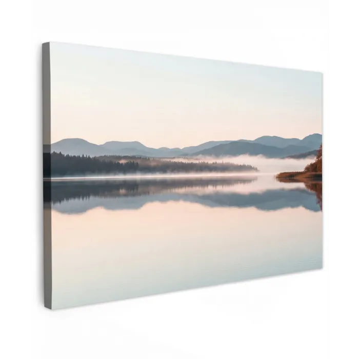 Water - Bomen - Mistlaag Tuinposter op houten frame 2 cm dik klein -3d