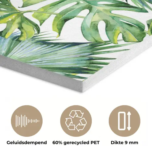 Bladeren - Monstera - Jungle - Tropical PET vilt middel -closeup_NL