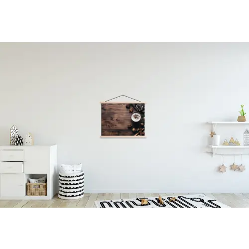 Winter - Houtlook - Stilleven textielposter latten blank klein -kinderkamer