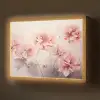 Bloemen - Roze - Kunst - Abstract - Aquarel Light Box met batterij (Wandlamp) middel -z3d_website