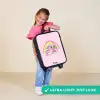 Prinses en een eenhoorn bij een regenboog roze Kinderkoffer - Zwart klein -sfeer2_UK