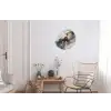 Blauw - Marmer - Goud Wandcirkel aluminium klein -woonkamer