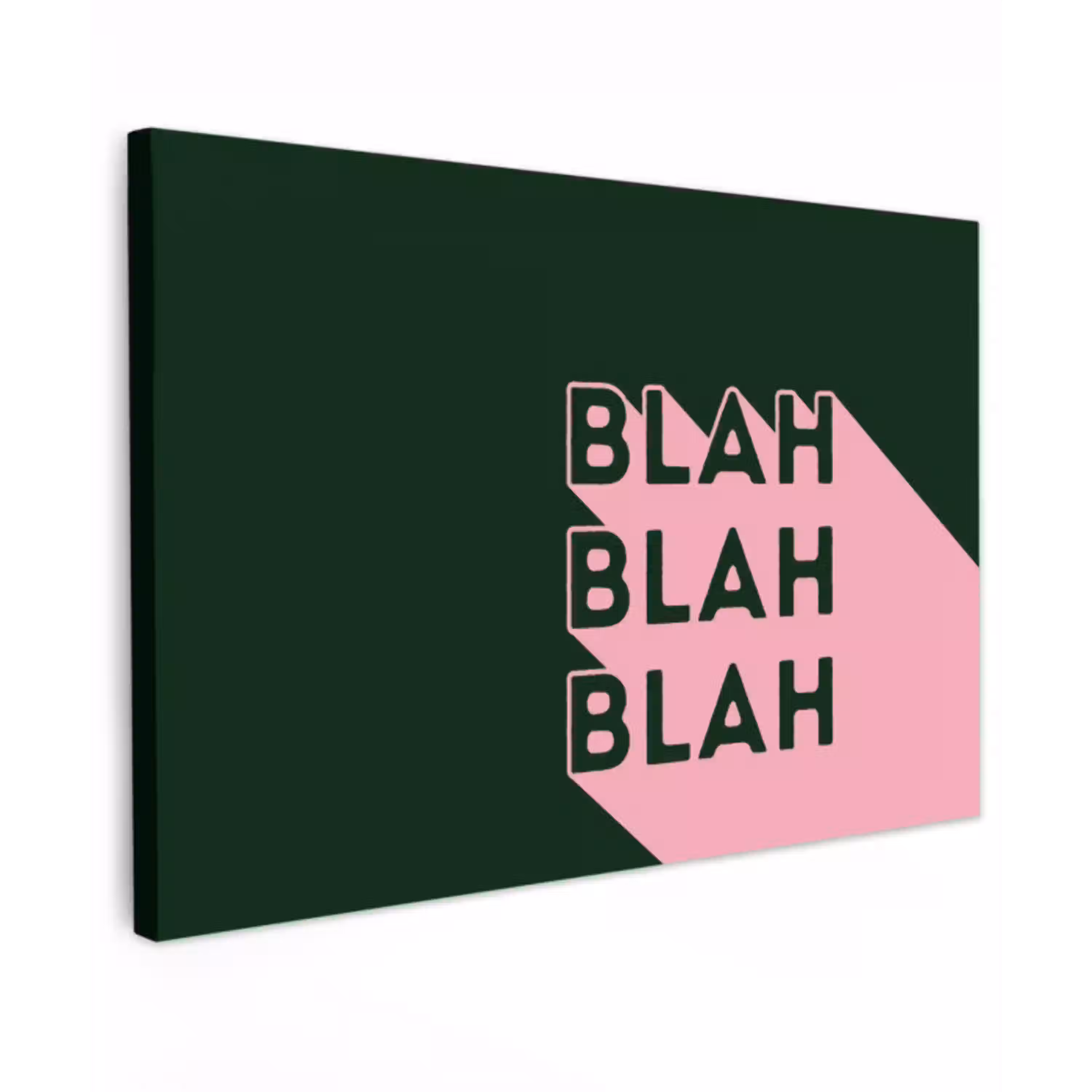 Donkergroen - Tekst - Schaduw - Grafisch Tuinposter op houten frame 2 cm dik klein -3d