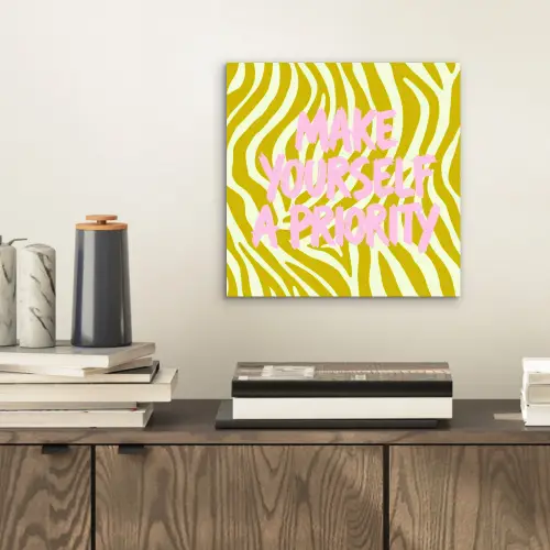 Zebraprint - Priority - Roze aluminium wit klein -sfeer1