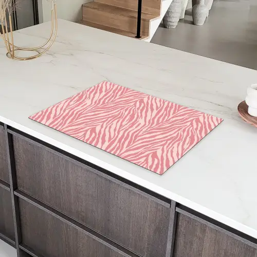 Zebra - Print - Roze Inductie beschermer vinyl 3mm klein 276 -sfeer8