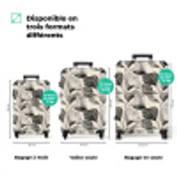 Botanisch - Bladeren - Zwart NBS - Handbagage koffer - Volwassenen Unisex middel zzzzzzVergelijking_3FR