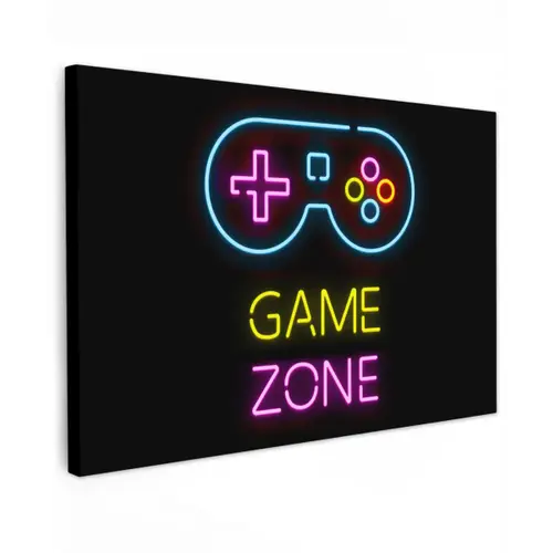 Controller - Game - Neon - Zwart - Quotes - Game zone canvas 2cm klein -z3d