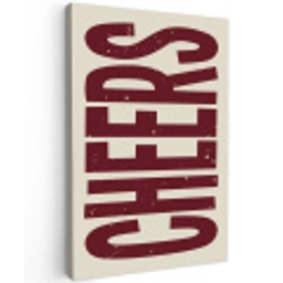 Red - Cheers - Decoratie - Beige Tuinposter op houten frame 2 cm dik klein -3d