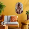 Vrouw - Verflook - Portret - Modern Wandcirkel Ovaal Forex klein -sfeer4