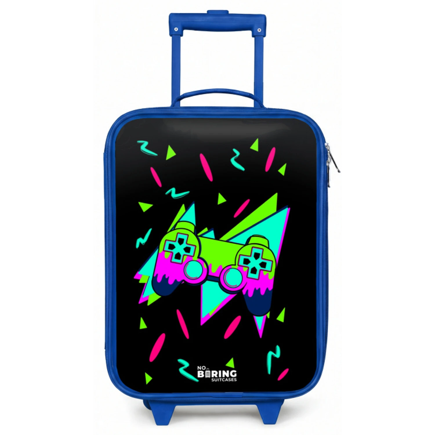 Neon controller op zwart Kinderkoffer - Blauw klein -zz3dotto
