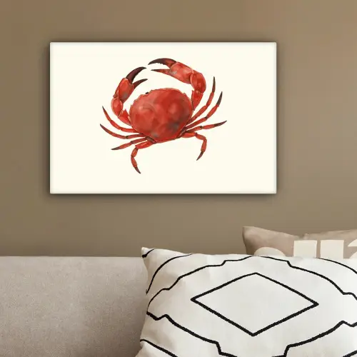 Krab - Felrood - Poten canvas 2cm klein -sfeer3