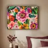 Bloemen - Kleurrijk - Roze Textielframe zwart klein -sfeer1
