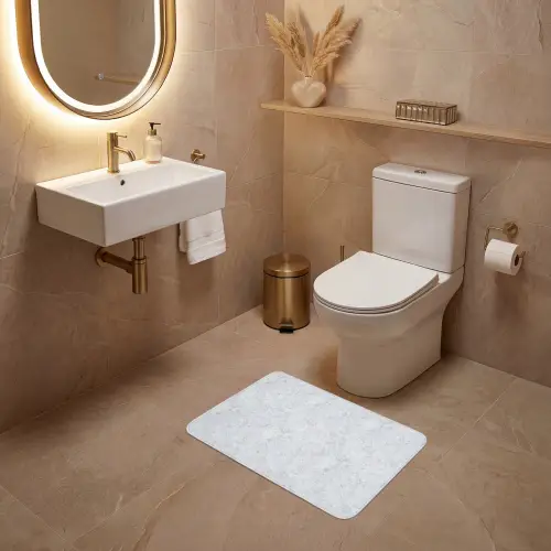 Grijs - Terrazzo-effect - Beton WCmat klein 1009 -sfeer3