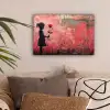 Graffiti - Meisje - Roze - Street art - Roos - Banksy canvas 2cm klein -sfeer1
