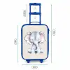 Olifant tekening tegen een beige achtergrond Kinderkoffer - Blauw klein -productfoto_formaten