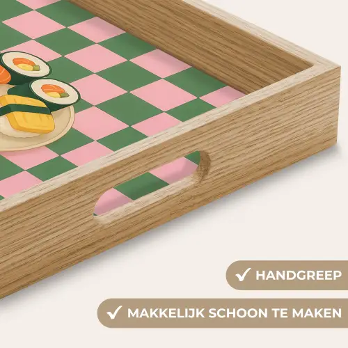 Sushi - Bord - Geblokt - Groen Dienblad Rechthoek middel -USP_HandgreepNL