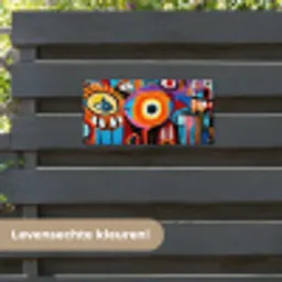 Abstract - Gezicht - Kleurrijk tuinposter los doek klein -sfeer3
