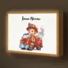 Brandweerwagen - Jongens - Kind - Rood Light Box met batterij (Wandlamp kind) middel -z3d_website