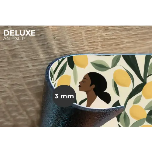 Vrouw - Mand - Citroenen - Bladeren Placemat vinyl groot -closeup