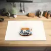 Theekop - Bladeren - Blauw Inductie beschermer vinyl 3mm klein -sfeer5