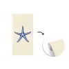 Blauwe zeester - Minimalistisch - Beige fotobehang vinyl groot -3d
