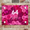Roze rozen - Modern Naambord Rechthoek middel -sfeer3