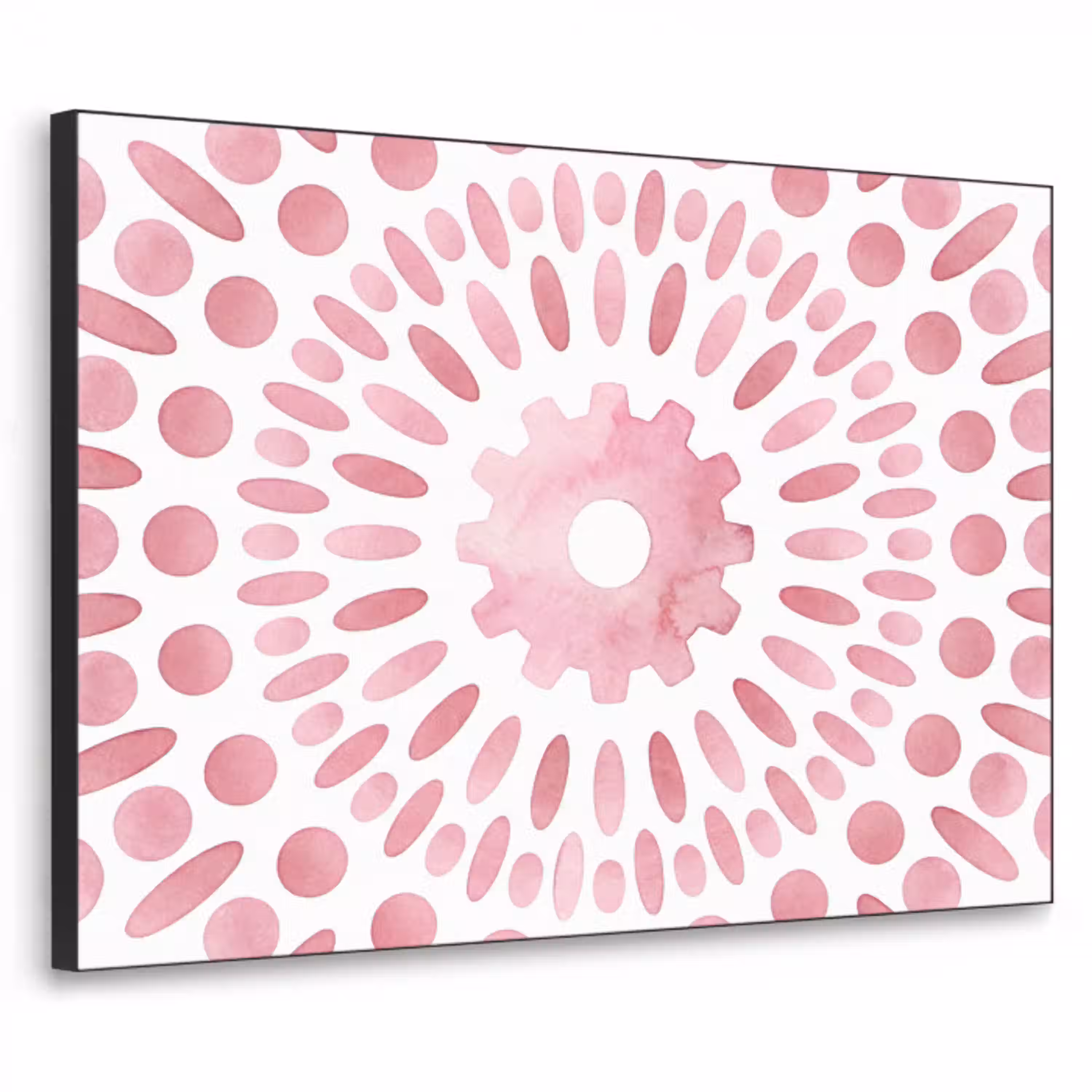 Abstract - Vormen - Patroon - Aquarel - Roze Textielframe zwart klein -3d