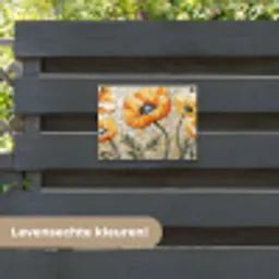 Klaprozen - Oranje - Mozaïek - Bladeren tuinposter los doek klein -sfeer3
