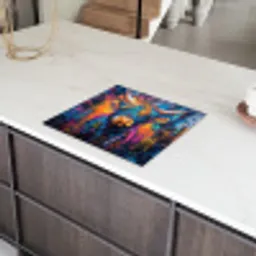Schotse Hooglander - Abstract - Kleurrijk Inductie beschermer vinyl 3mm middel -sfeer8